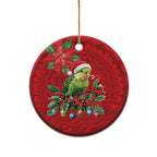 Aussie Green Budgerigar Ceramic Ornament Aboriginal Inspired Christmas - Aussie Hoodie