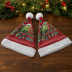 Aussie Green Budgerigar Christmas Santa Hat Aboriginal Inspired Christmas - Aussie Hoodie