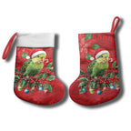 Aussie Green Budgerigar Christmas Stocking Aboriginal Inspired Christmas - Aussie Hoodie