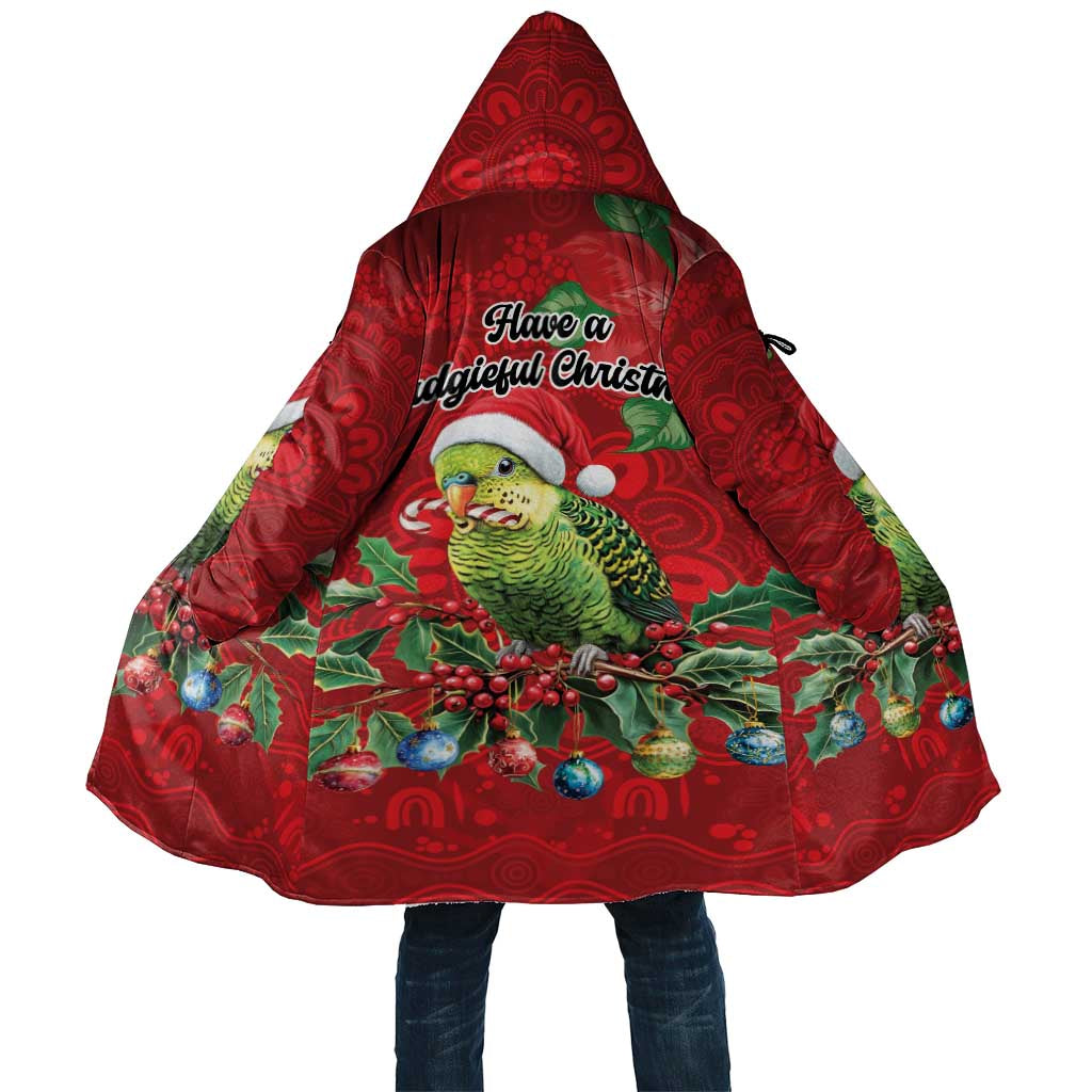 Aussie Green Budgerigar Cloak Aboriginal Inspired Christmas - Aussie Hoodie