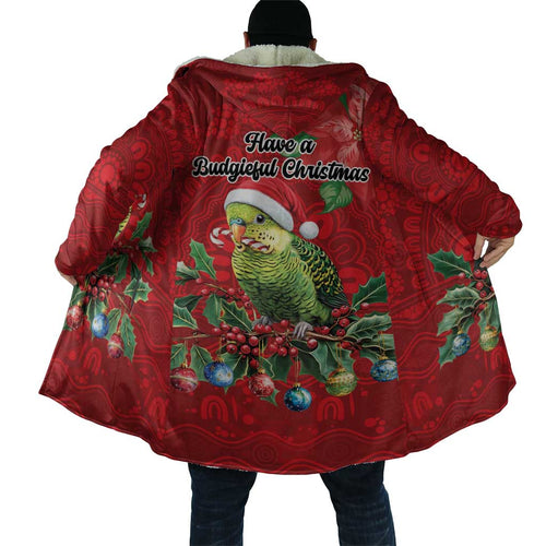 Aussie Green Budgerigar Cloak Aboriginal Inspired Christmas - Aussie Hoodie