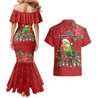 Aussie Green Budgerigar Couples Matching Mermaid Dress and Hawaiian Shirt Aboriginal Inspired Christmas - Aussie Hoodie
