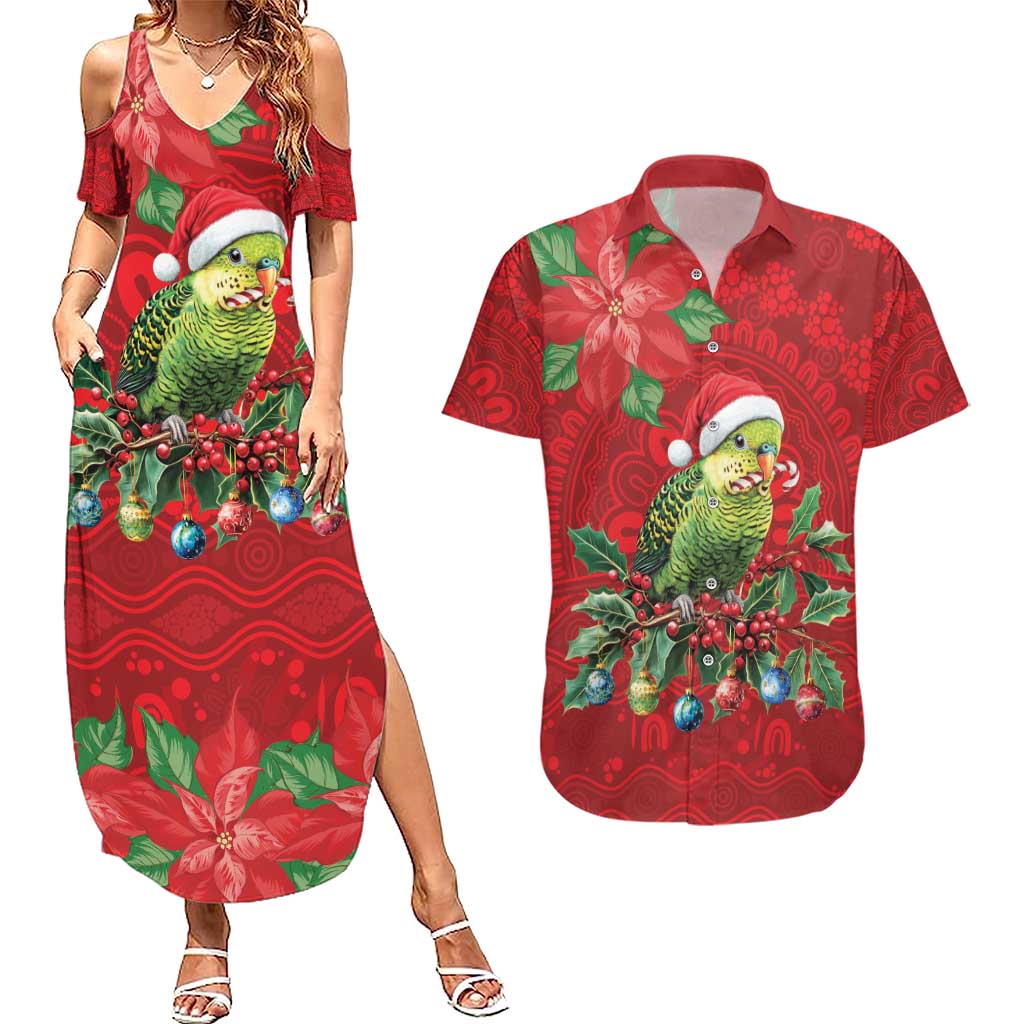 Aussie Green Budgerigar Couples Matching Summer Maxi Dress and Hawaiian Shirt Aboriginal Inspired Christmas - Aussie Hoodie