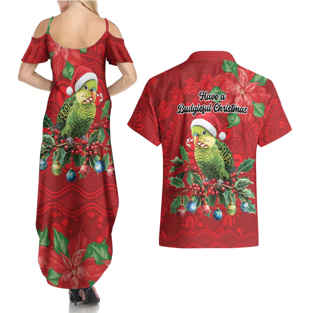 Aussie Green Budgerigar Couples Matching Summer Maxi Dress and Hawaiian Shirt Aboriginal Inspired Christmas - Aussie Hoodie