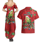 Aussie Green Budgerigar Couples Matching Summer Maxi Dress and Hawaiian Shirt Aboriginal Inspired Christmas - Aussie Hoodie