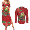 Aussie Green Budgerigar Couples Matching Summer Maxi Dress and Long Sleeve Button Shirt Aboriginal Inspired Christmas - Aussie Hoodie