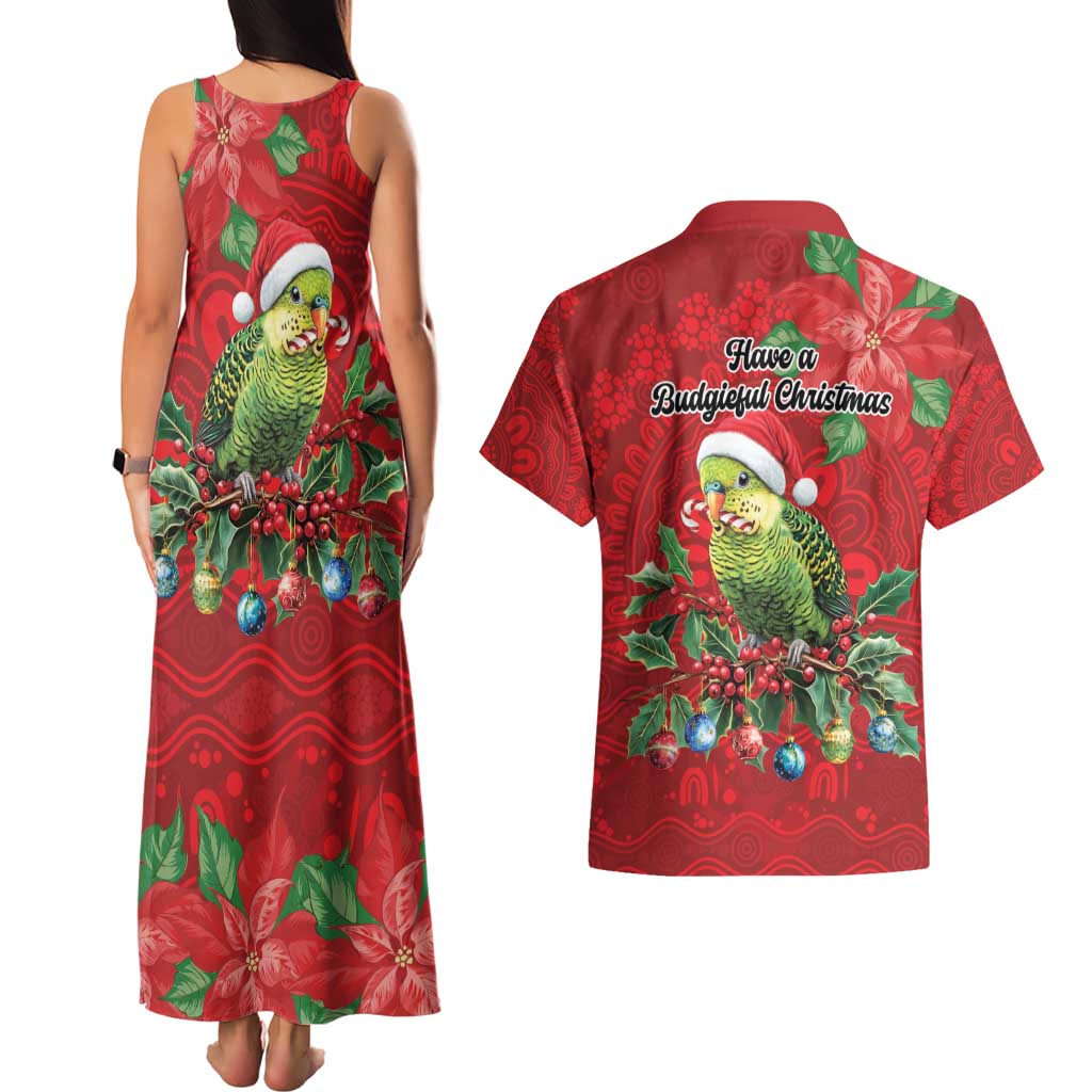 Aussie Green Budgerigar Couples Matching Tank Maxi Dress and Hawaiian Shirt Aboriginal Inspired Christmas - Aussie Hoodie