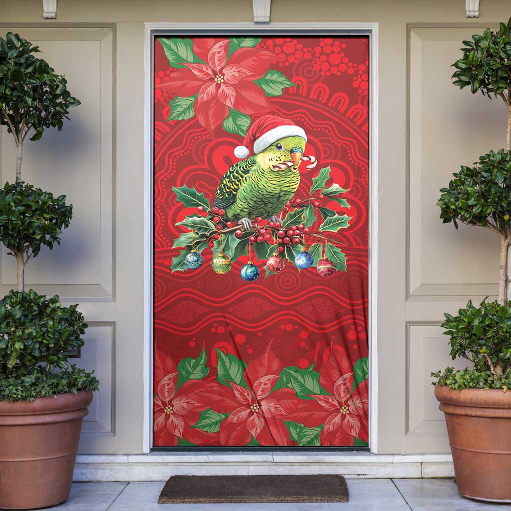 Aussie Green Budgerigar Door Cover Aboriginal Inspired Christmas - Aussie Hoodie