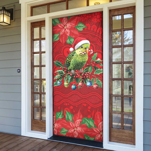 Aussie Green Budgerigar Door Cover Aboriginal Inspired Christmas - Aussie Hoodie