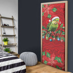 Aussie Green Budgerigar Door Cover Aboriginal Inspired Christmas - Aussie Hoodie