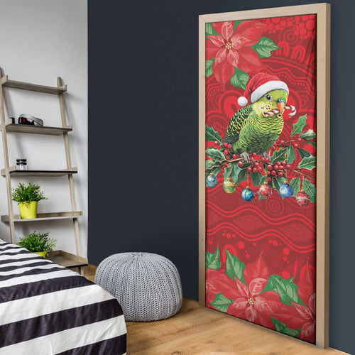 Aussie Green Budgerigar Door Cover Aboriginal Inspired Christmas - Aussie Hoodie