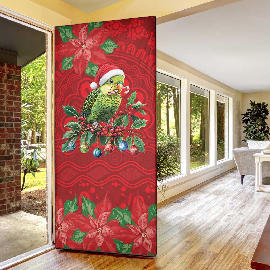 Aussie Green Budgerigar Door Cover Aboriginal Inspired Christmas - Aussie Hoodie