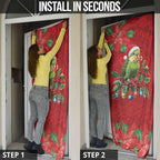 Aussie Green Budgerigar Door Cover Aboriginal Inspired Christmas - Aussie Hoodie
