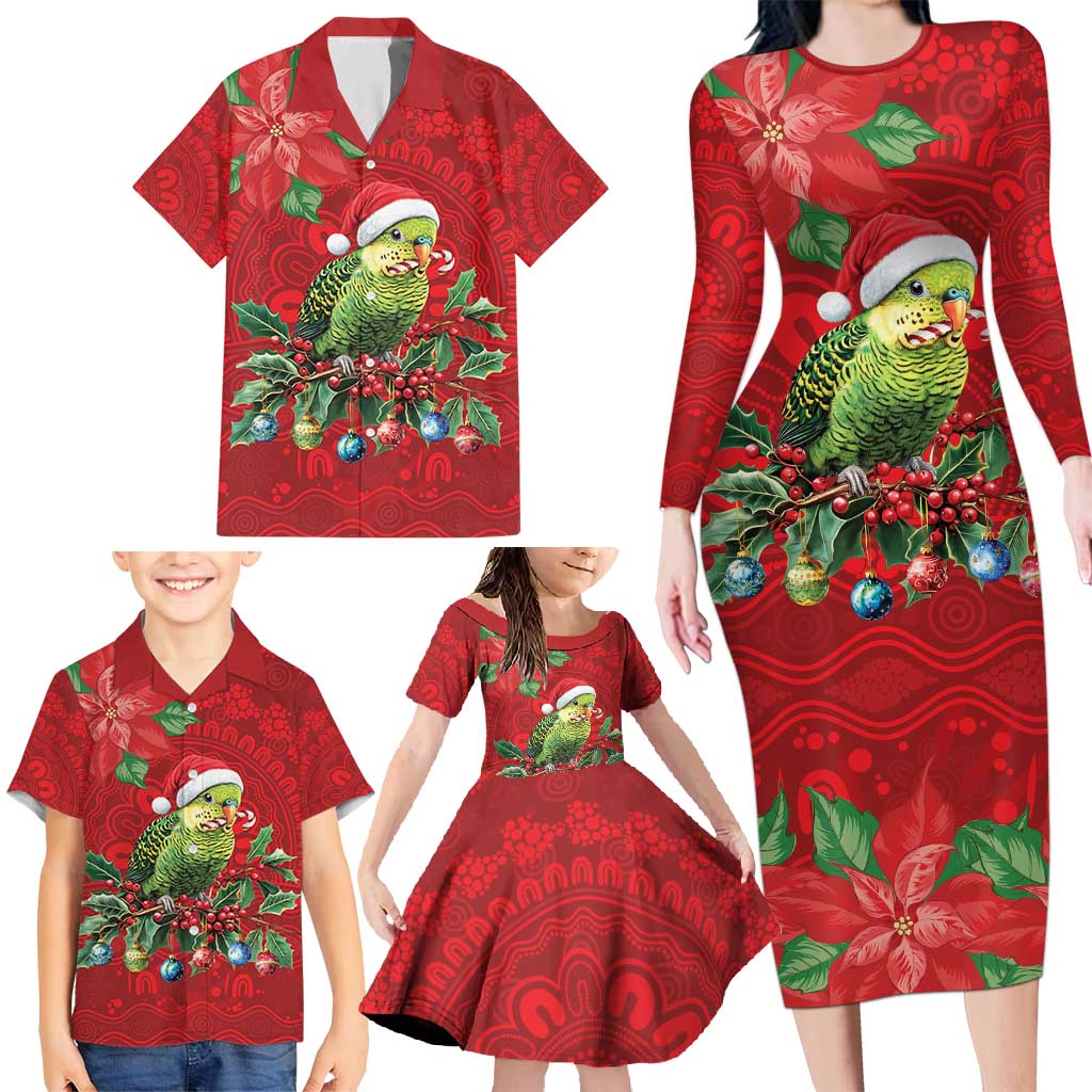 Aussie Green Budgerigar Family Matching Long Sleeve Bodycon Dress and Hawaiian Shirt Aboriginal Inspired Christmas - Aussie Hoodie