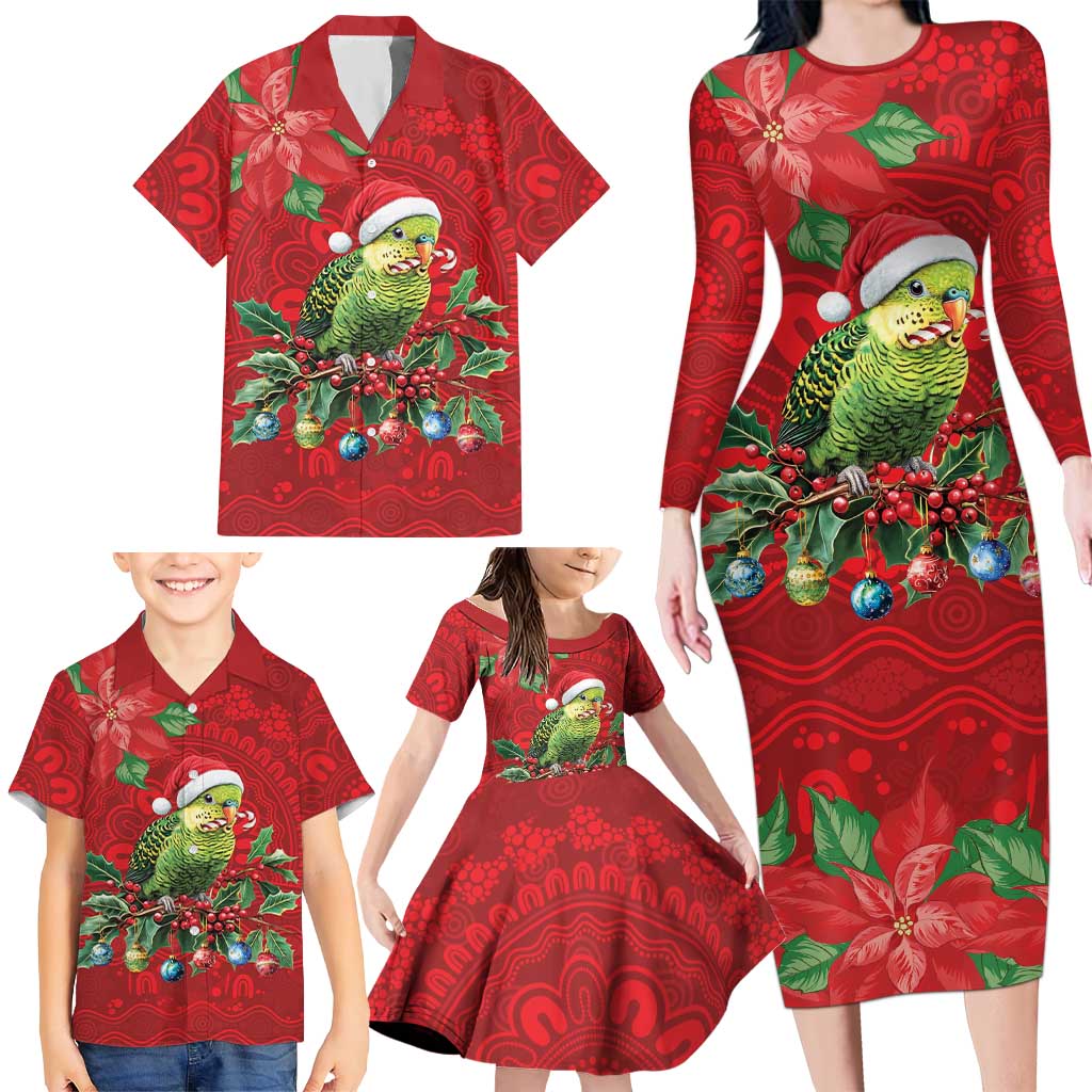 Aussie Green Budgerigar Family Matching Long Sleeve Bodycon Dress and Hawaiian Shirt Aboriginal Inspired Christmas - Aussie Hoodie