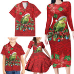Aussie Green Budgerigar Family Matching Long Sleeve Bodycon Dress and Hawaiian Shirt Aboriginal Inspired Christmas - Aussie Hoodie