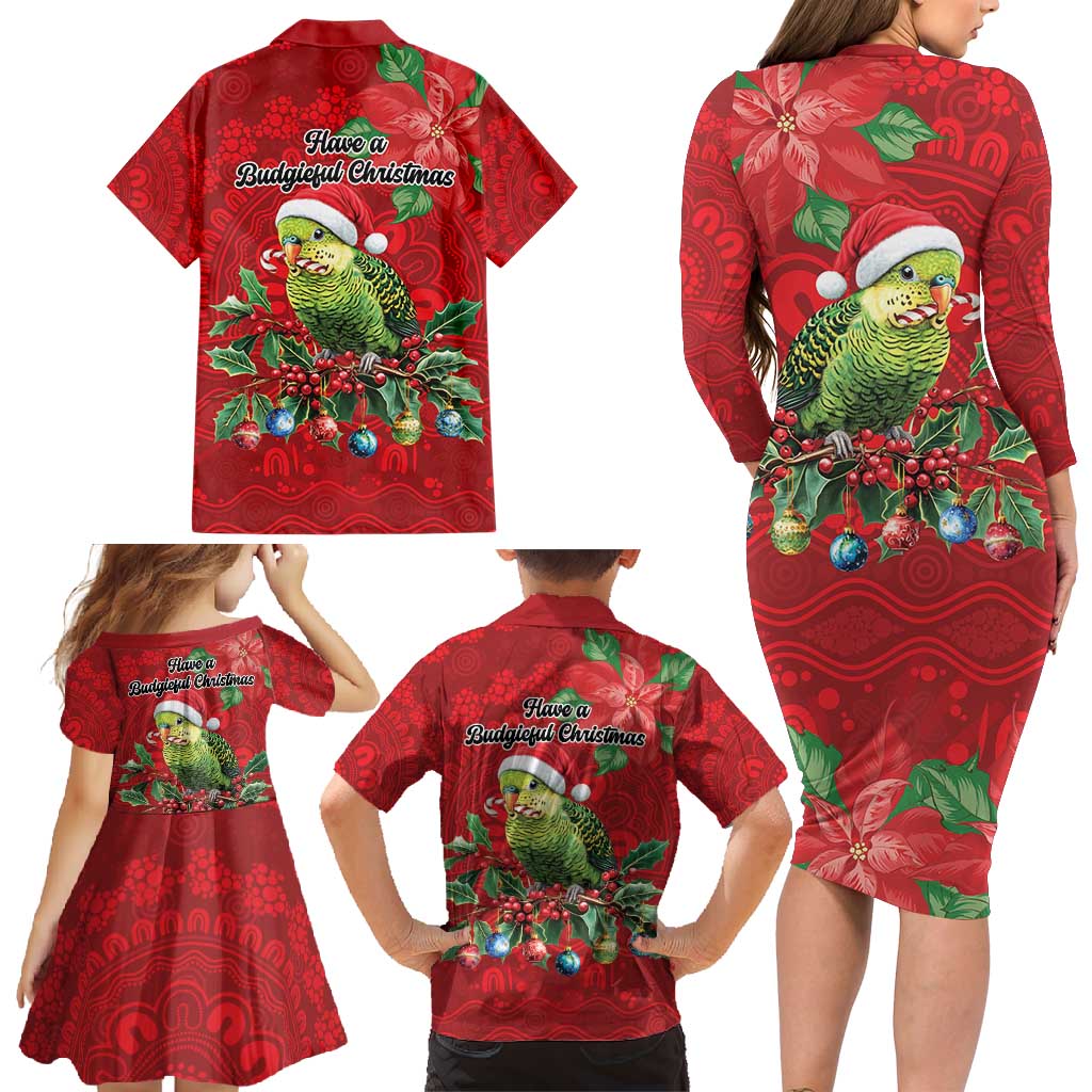 Aussie Green Budgerigar Family Matching Long Sleeve Bodycon Dress and Hawaiian Shirt Aboriginal Inspired Christmas - Aussie Hoodie