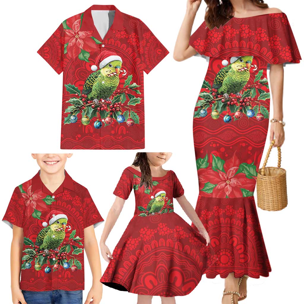 Aussie Green Budgerigar Family Matching Mermaid Dress and Hawaiian Shirt Aboriginal Inspired Christmas - Aussie Hoodie