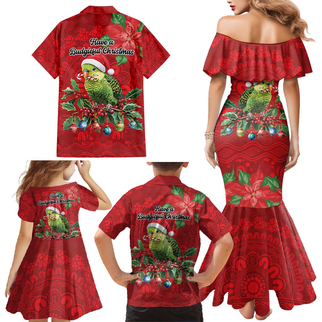 Aussie Green Budgerigar Family Matching Mermaid Dress and Hawaiian Shirt Aboriginal Inspired Christmas - Aussie Hoodie
