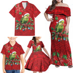 Aussie Green Budgerigar Family Matching Off Shoulder Maxi Dress and Hawaiian Shirt Aboriginal Inspired Christmas - Aussie Hoodie