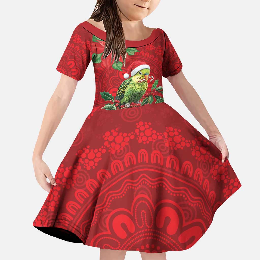 Aussie Green Budgerigar Family Matching Off Shoulder Maxi Dress and Hawaiian Shirt Aboriginal Inspired Christmas - Aussie Hoodie