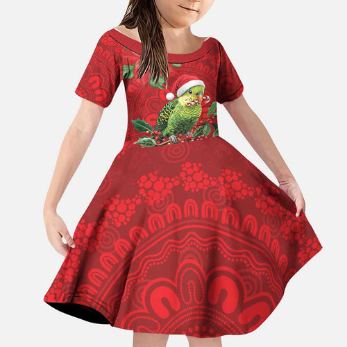 Aussie Green Budgerigar Family Matching Off Shoulder Maxi Dress and Hawaiian Shirt Aboriginal Inspired Christmas - Aussie Hoodie