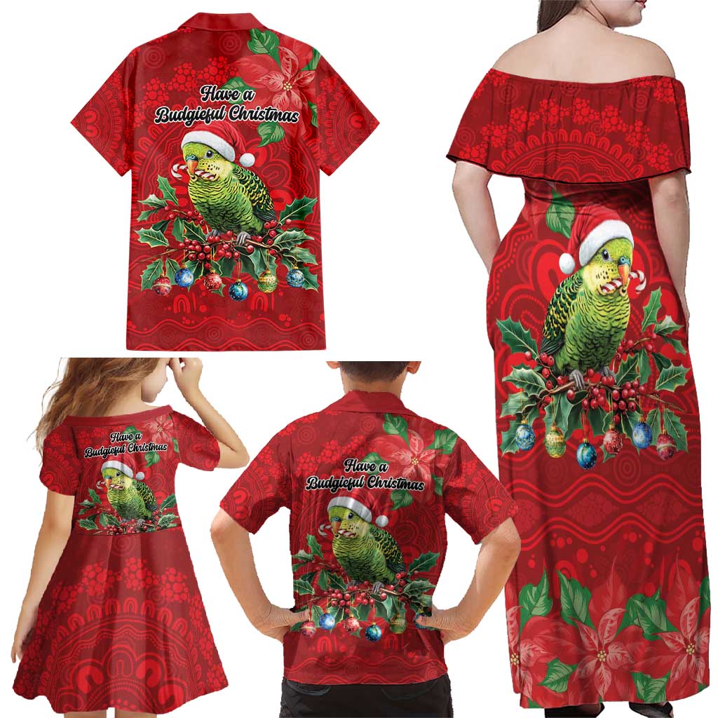 Aussie Green Budgerigar Family Matching Off Shoulder Maxi Dress and Hawaiian Shirt Aboriginal Inspired Christmas - Aussie Hoodie