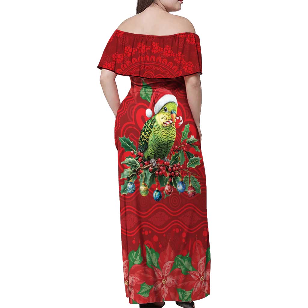 Aussie Green Budgerigar Family Matching Off Shoulder Maxi Dress and Hawaiian Shirt Aboriginal Inspired Christmas - Aussie Hoodie