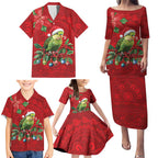 Aussie Green Budgerigar Family Matching Puletasi and Hawaiian Shirt Aboriginal Inspired Christmas - Aussie Hoodie