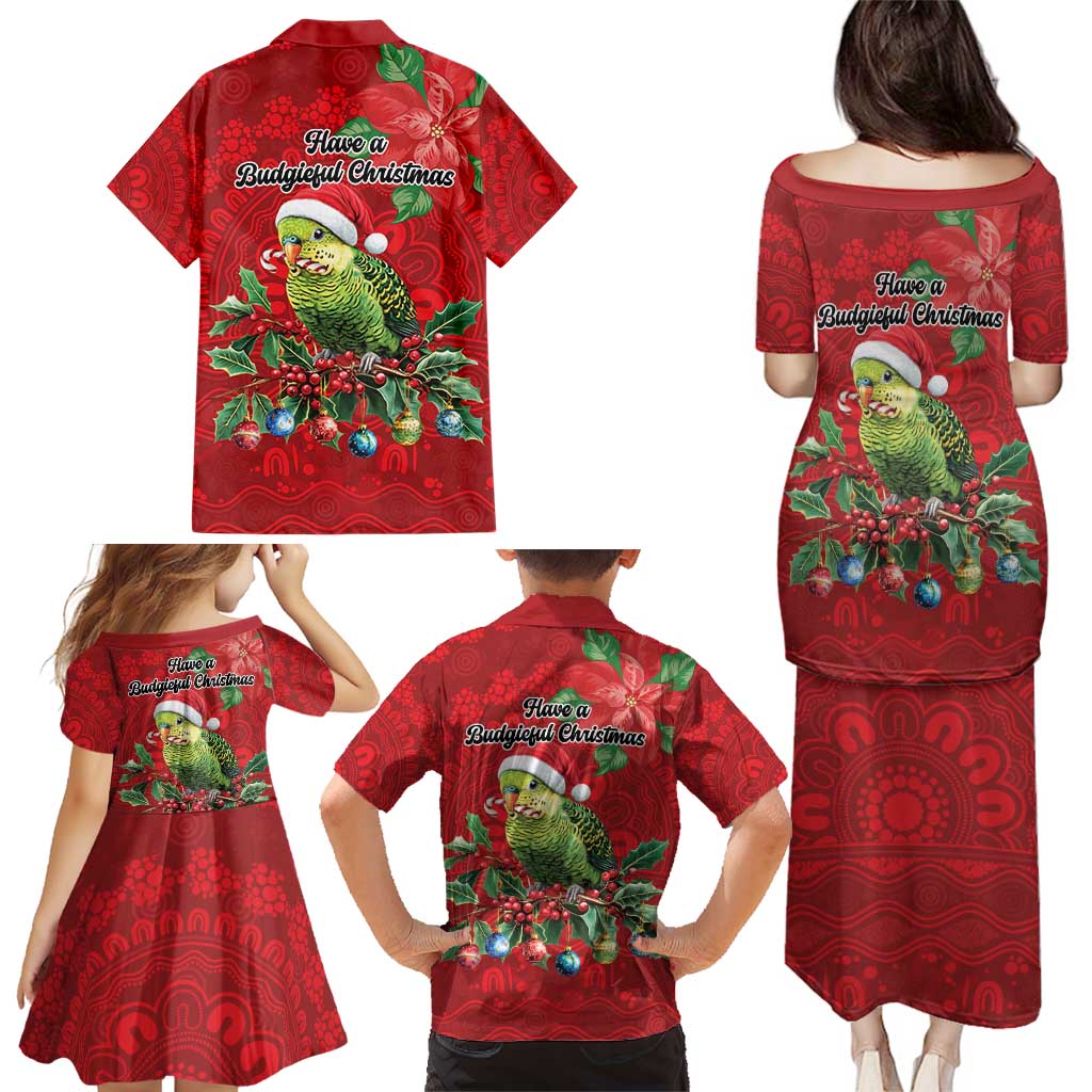 Aussie Green Budgerigar Family Matching Puletasi and Hawaiian Shirt Aboriginal Inspired Christmas - Aussie Hoodie