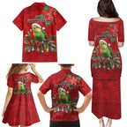 Aussie Green Budgerigar Family Matching Puletasi and Hawaiian Shirt Aboriginal Inspired Christmas - Aussie Hoodie