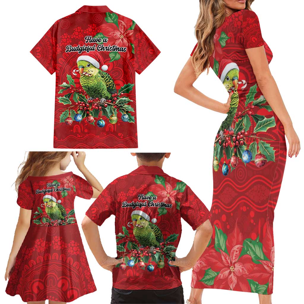 Aussie Green Budgerigar Family Matching Short Sleeve Bodycon Dress and Hawaiian Shirt Aboriginal Inspired Christmas - Aussie Hoodie