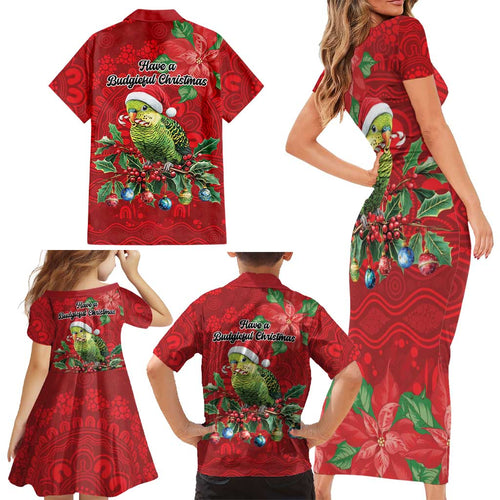 Aussie Green Budgerigar Family Matching Short Sleeve Bodycon Dress and Hawaiian Shirt Aboriginal Inspired Christmas - Aussie Hoodie