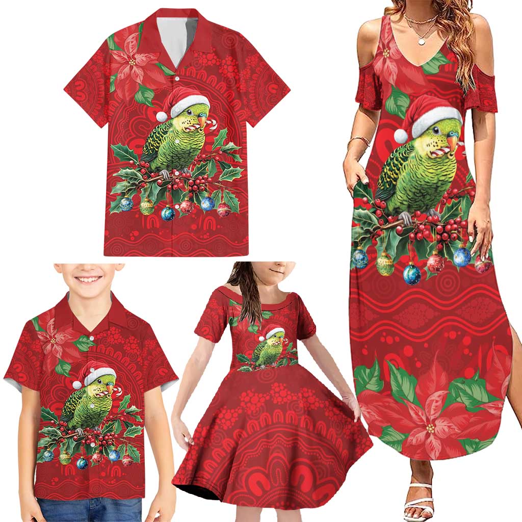 Aussie Green Budgerigar Family Matching Summer Maxi Dress and Hawaiian Shirt Aboriginal Inspired Christmas - Aussie Hoodie