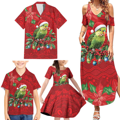 Aussie Green Budgerigar Family Matching Summer Maxi Dress and Hawaiian Shirt Aboriginal Inspired Christmas - Aussie Hoodie