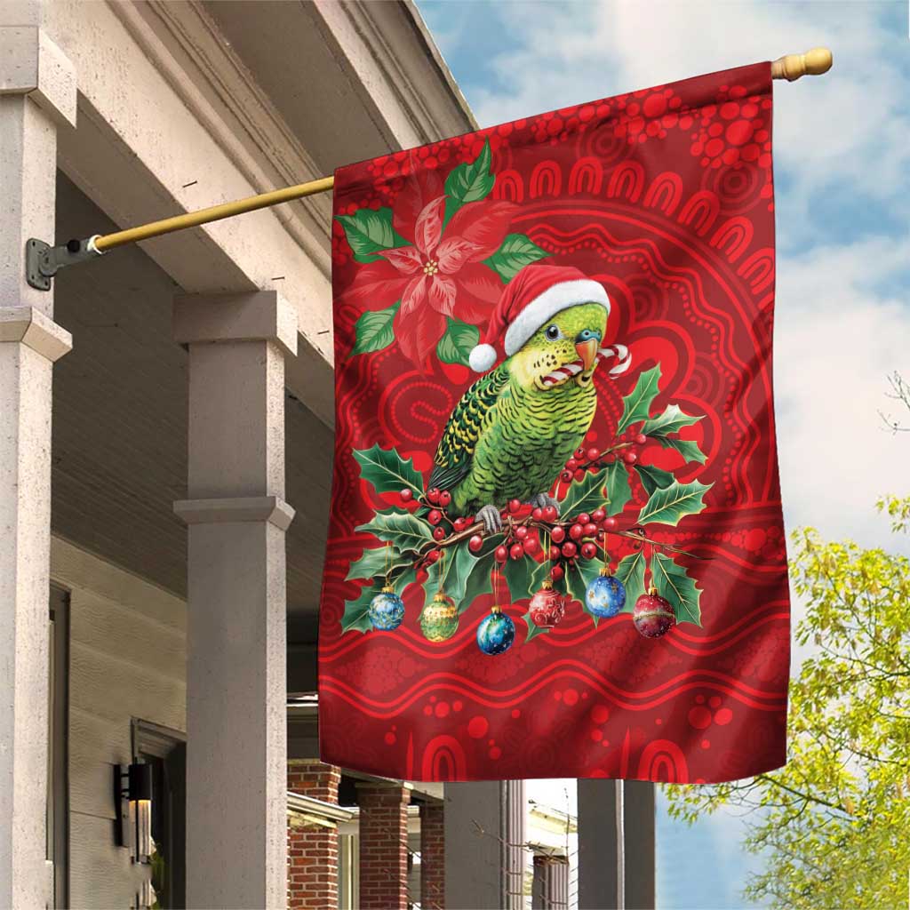 Aussie Green Budgerigar Garden Flag Aboriginal Inspired Christmas - Aussie Hoodie