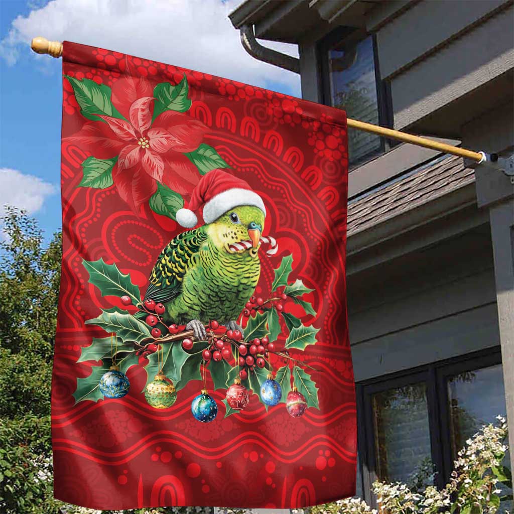 Aussie Green Budgerigar Garden Flag Aboriginal Inspired Christmas - Aussie Hoodie