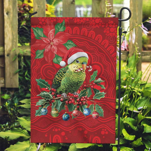 Aussie Green Budgerigar Garden Flag Aboriginal Inspired Christmas - Aussie Hoodie