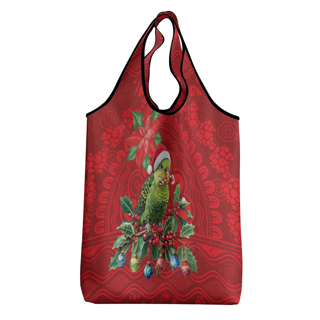 Aussie Green Budgerigar Grocery Bag Aboriginal Inspired Christmas - Aussie Hoodie