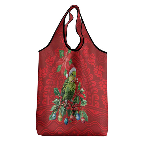 Aussie Green Budgerigar Grocery Bag Aboriginal Inspired Christmas - Aussie Hoodie