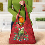 Aussie Green Budgerigar Grocery Bag Aboriginal Inspired Christmas - Aussie Hoodie