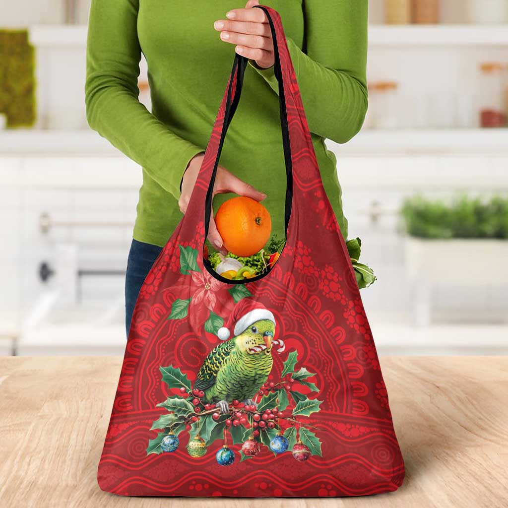 Aussie Green Budgerigar Grocery Bag Aboriginal Inspired Christmas - Aussie Hoodie