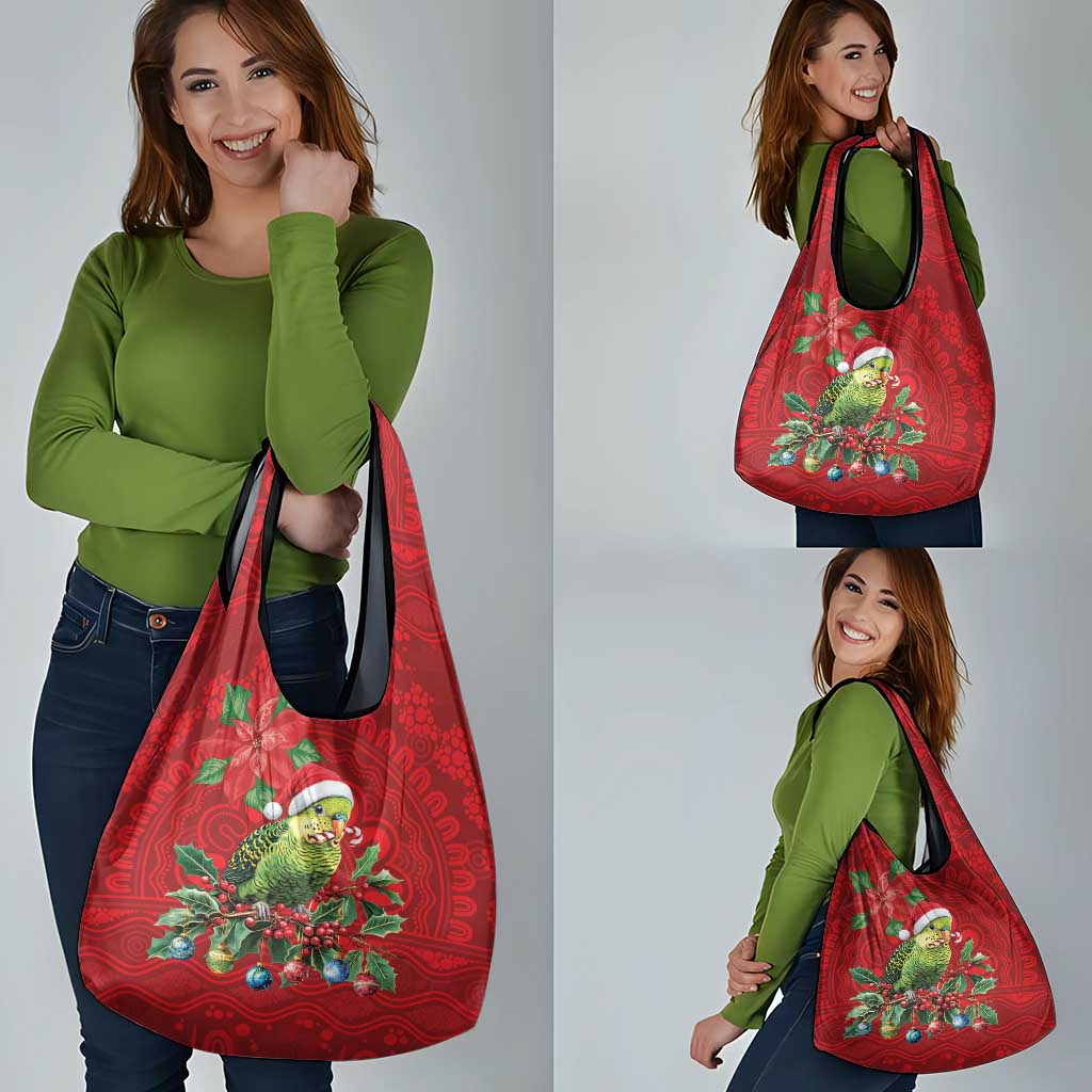 Aussie Green Budgerigar Grocery Bag Aboriginal Inspired Christmas - Aussie Hoodie