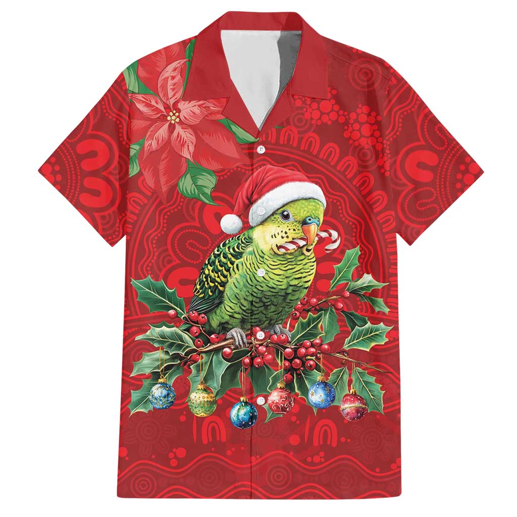 Aussie Green Budgerigar Hawaiian Shirt Aboriginal Inspired Christmas - Aussie Hoodie