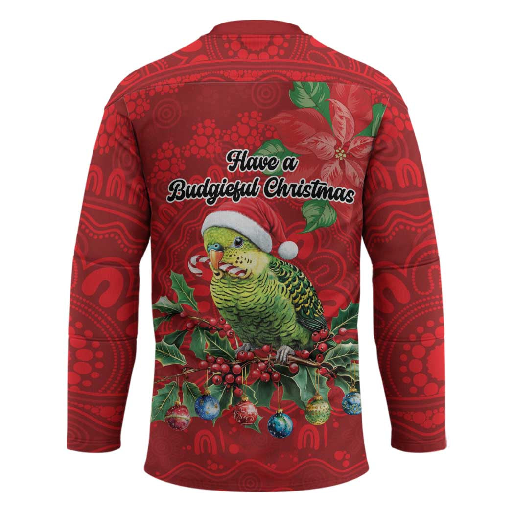 Aussie Green Budgerigar Hockey Jersey Aboriginal Inspired Christmas - Aussie Hoodie
