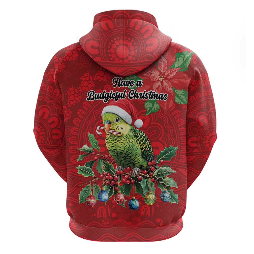 Aussie Green Budgerigar Hoodie Aboriginal Inspired Christmas - Aussie Hoodie