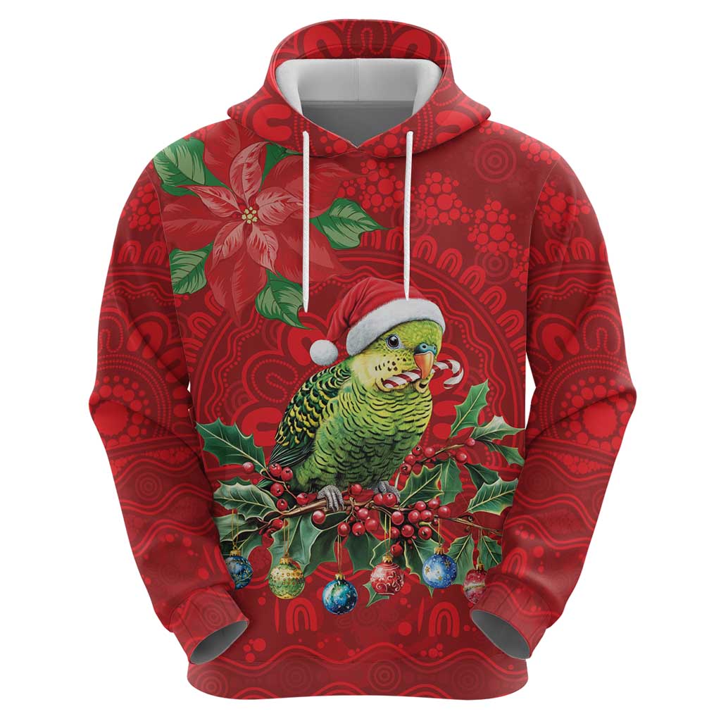 Aussie Green Budgerigar Hoodie Aboriginal Inspired Christmas - Aussie Hoodie