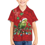 Aussie Green Budgerigar Kid Hawaiian Shirt Aboriginal Inspired Christmas - Aussie Hoodie
