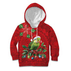 Aussie Green Budgerigar Kid Hoodie Aboriginal Inspired Christmas - Aussie Hoodie