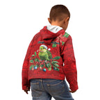 Aussie Green Budgerigar Kid Hoodie Aboriginal Inspired Christmas - Aussie Hoodie